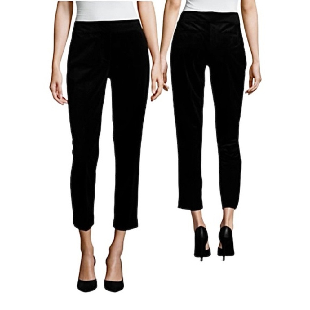 NWT 4 Liz Claiborne Black Velvet Emma Classic Ankle Trousers Pants New Cropped
